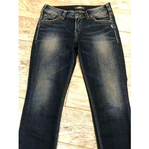 Silver Jeans Elyse Capri Denim 33 x 25.5 Cropped